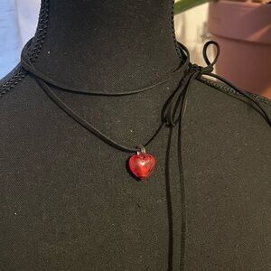 Lace-up Heart Choker